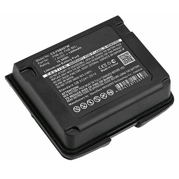Replacement Battery for YAESU FNB-58,FNB-58Li,FNB-80,FNB-80Li,7.4V/1400mAh