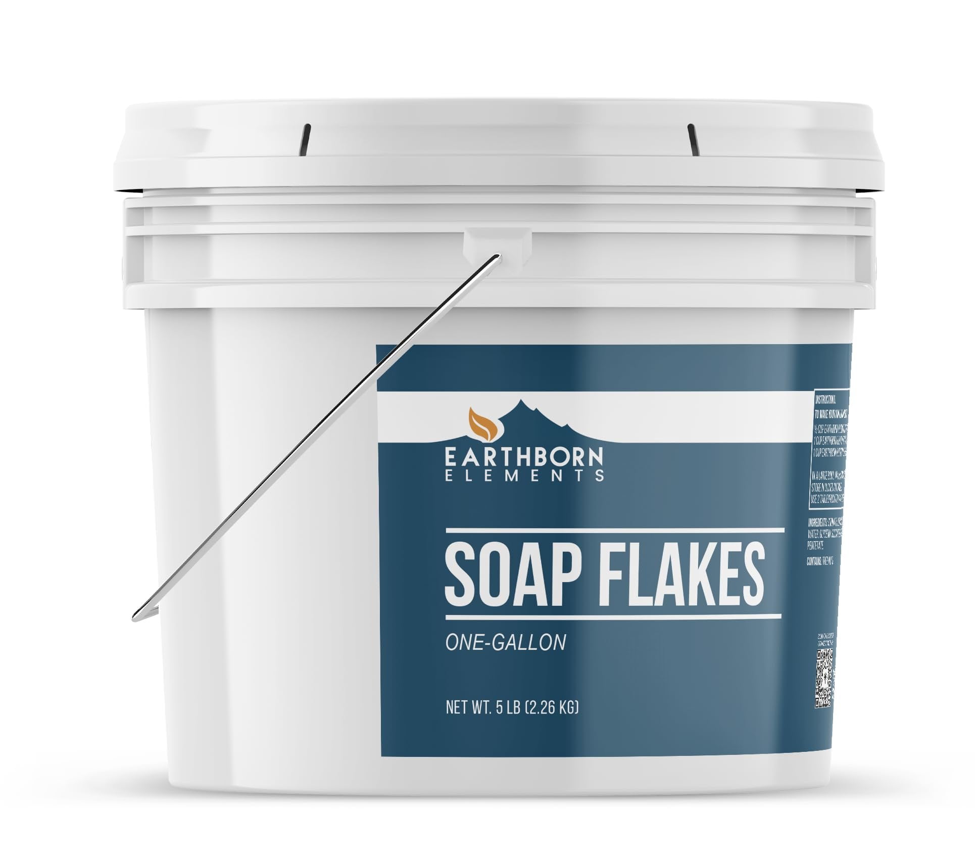 Earthborn Elements Soap Flakes, Homemade Laundry Detergent, Tallow-Based, Unscented 1 Gallon
