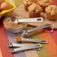 thumbnail image 5 of Set of 8 round stainless steel measuring spoons with handy leveler, easy to read markings for measuring dry or liquid ingredients, medications etc., 5 of 5