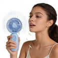 thumbnail image 4 of Lunxisen 3 Pcs Portable Handheld Personal Fan USB Rechargeable Battery Operated Three Speed Cooling for Travel Outdoor, 4 of 9