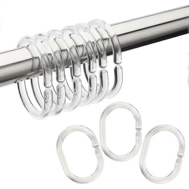 Plastic Shower Curtain Rings Hooks, Shower Curtain Hooks Rings, 36 Pcs Shower Hooks For Shower Curtain, C Shaped Shower Rings For Curtain