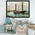 thumbnail image 3 of Designart 'The Ancient Boat Leaving The Harbor' Nautical & Coastal Framed Art Print, 3 of 4