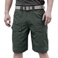 thumbnail image 2 of HKYNLAG Mens Tactical Cargo Work Shorts Waterproof Ripstop Stretch Outdoor Fishing Hiking Shorts with Multi-Pocket (No Belt) Green L, 2 of 8