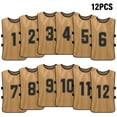 thumbnail image 1 of Tignapoo 12-Pack Adult Reversible Team Jerseys with Numbers 1-12 - Earth Gold Color, Comfortable and Breathable Sports Vests for Football and Basketball Practice, 1 of 6
