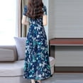thumbnail image 6 of Bidobibo Womens Summer Maxi Dresses Casual Print High Waist Long Beach Dresses Round Neck Short Sleeve Holiday Sundress, 6 of 6