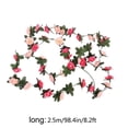 thumbnail image 3 of Faux Rattan Decorative Hanging Item, Spring Style Garland With Artificial Roses, for Home and Garden Use, Pink, 3 of 6