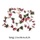 thumbnail image 3 of Guirnalda decorativa colgante de ratán sintético artificial con hojas verdes y rosas artificiales, ideal para colocar sobre la repisa de la chimenea, como centro de mesa o para decorar el, 3 of 6
