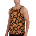 thumbnail image 2 of Gukieu Halloween Pumpkins Print Men's Quick Dry Fitness Vest, Round Neck Sleeveless Fitness Bodybuilding Top-Medium, 2 of 7