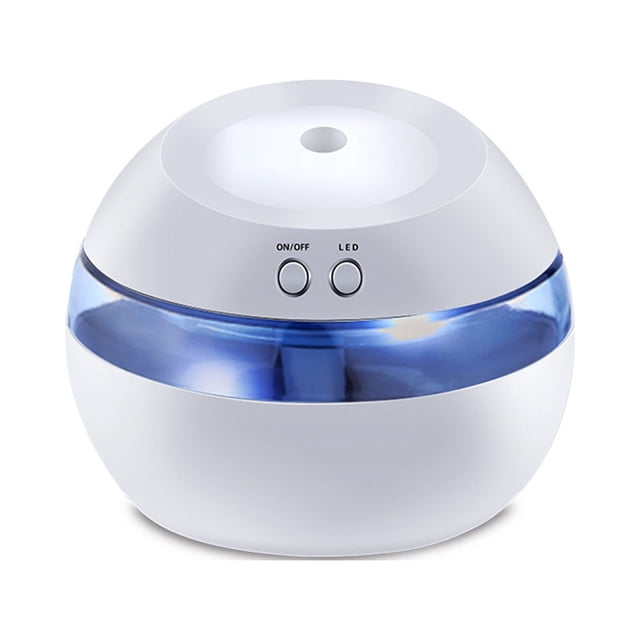 Led Night Light Mini Humidifier 300ml with USB Interface, 10x10x8.5cm Desktop Humidifier for Car Bedroom Office, Mini Lights Battery Operated Automatic Shutdown and Aroma Function