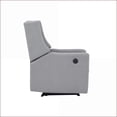 thumbnail image 2 of Recliners | Contemporary Wingback Power Recliner Light Gray Polyester Fabric, 2 of 8