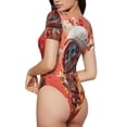 thumbnail image 2 of Balery Space Skeleton Art Body de cuello redondo de manga corta para mujer Tops de manga corta Tops básicos-Large, 2 of 7