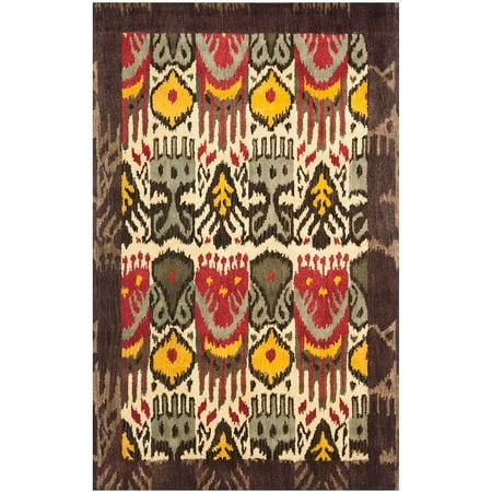 Safavieh Ikat Anderson Hand Tufted Wool Area Rug, Cream and Brown