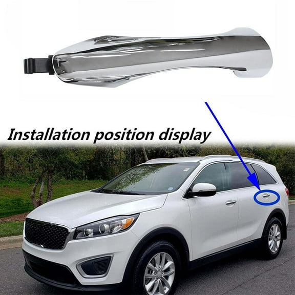 Yassdwbn Left Rear Side Outside Door Handle Silver For Kia Sorento 2016-2020 82651-C5010