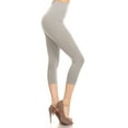 thumbnail image 2 of Women's Solid Color Basic Seamless Capri Slim Fit Stretch Skinny Comfy Pants Leggings, 2 of 4