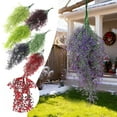 thumbnail image 2 of 2Pcs Blue Hanging Flowers, Artificial Flowers for Outdoors with 120 Blooms, Faux Silk Flowers for Outside, UV Resistant Fake Petunias Plants - for Hanging Baskets Fence Patio Balcony Garden Cemetery, 2 of 12