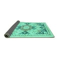 thumbnail image 2 of Ahgly Company Indoor Rectangle Abstract Turquoise Blue Modern Area Rugs, 5' x 7', 2 of 4