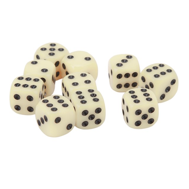 30PCS Round Corners Dice Set, 16MM Plastic 6 Sided Round Corners Dice Cubes For Table Games Board Games Math Teaching Tool