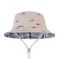 thumbnail image 6 of Jinhomg Baby Sun Hat Kids Sun Protection Toddler Plaid Lining Bucket Hat Wide Brim Adjustable Summer Beach Hats for Boys Girls 6M-14Y,Beige, 6 of 7