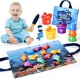 thumbnail image 1 of Juguetes Montessori para 1 año, 20 piezas, juguete sensorial para bebé, primer juego de juguetes de pesca para niños de 1 a 3 años, regalo de cumpleaños, juguetes educativos de aprendizaje, tazas apil, 1 of 8