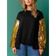 thumbnail image 4 of 2025 Nueva ropa navideña para mujer, jersey de retazos de lentejuelas a la moda, camiseta holgada de manga larga para mujer, sudadera, 4 of 4