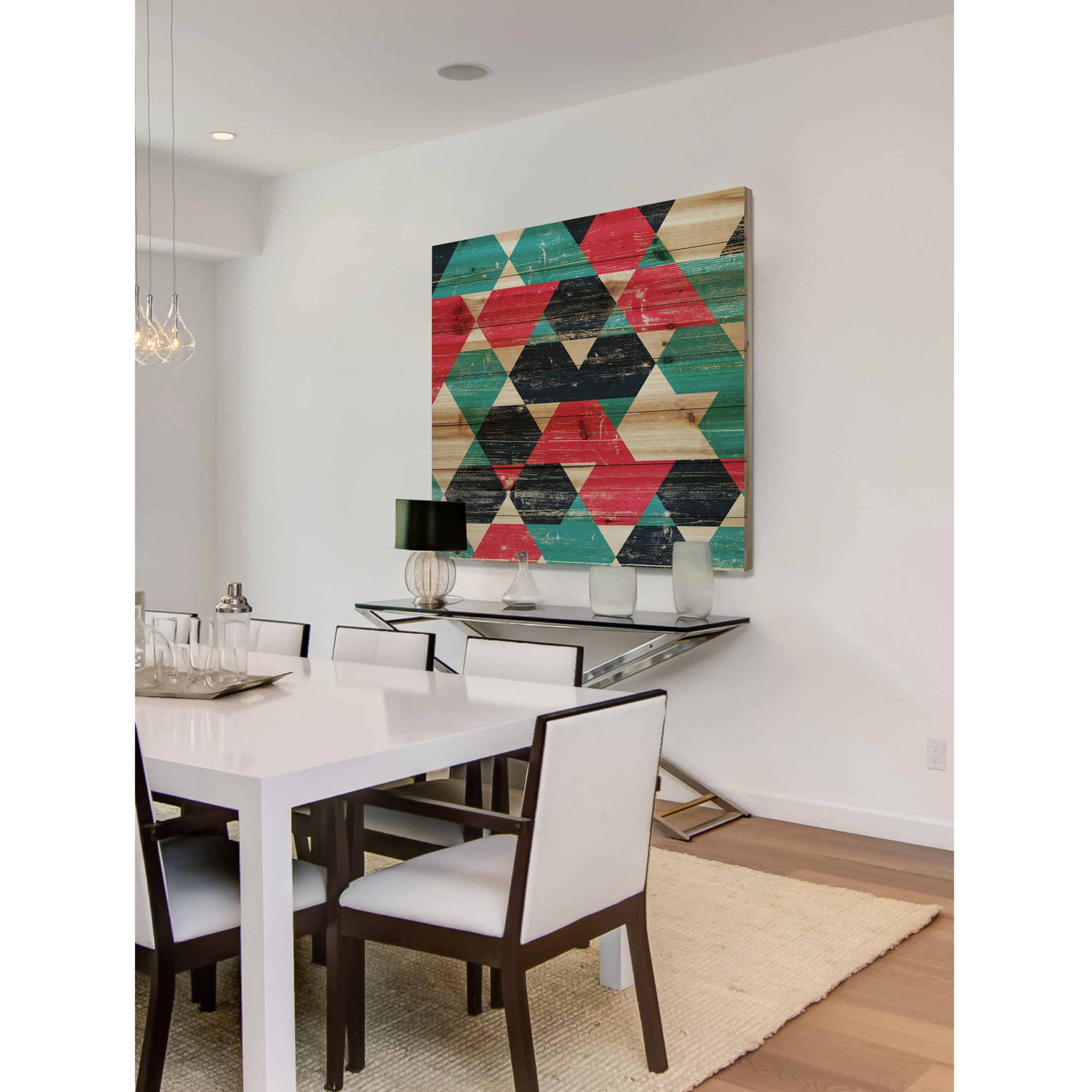 Marmont Hill - "Splashing Red" Painting Art Print On Natural Pine Wood, 24.0" x 1.5"