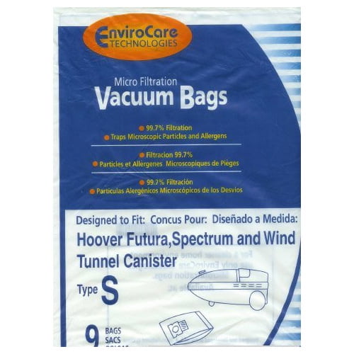 1 X Hoover Type S Envirocare Brand Allergen Microlined Vacuum Bags 9