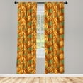 thumbnail image 4 of Ambesonne Harvest Window Curtains, Vibrant Colored Pumkins, Each 28" W x 95" L, Orange Green, 4 of 4
