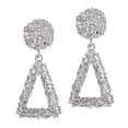 thumbnail image 2 of Pendientes colgantes geométricos jinwen Punk de moda Plata, 2 of 6