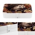 thumbnail image 4 of Hedgehog Jewelry Display Earring Holder Jewelry Box, PU Leather Organizer with Removable Compartment, Portable, 4 of 6