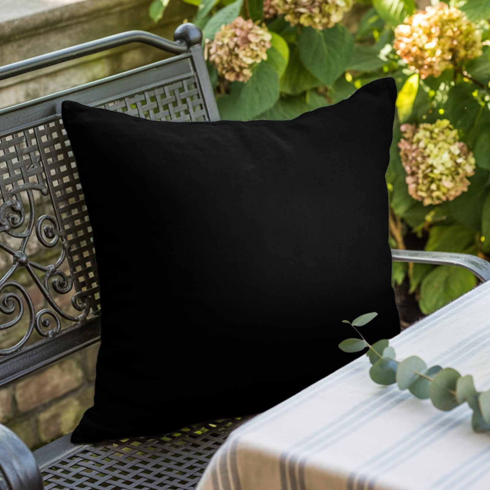 Black Pillow Covers 24x24 Inch, Farmhouse Solid Black Color Modern Art Linen Pillowcase with Invisible Zipper, Decorative Throw Pillow Covers Cushion Case for Couch Sofa Bed Living Room