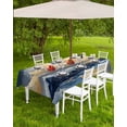 thumbnail image 4 of Boanket Outdoor Tablecloth with Umbrella Hole for Patio/Picnic/Party/Camping, Navy Blue Waterproof Table Cloth Rectangle Table Cover Washable, Modern Art Oil Painting Sea Sky (60"x 84"), 4 of 7
