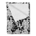thumbnail image 2 of Vintage Soft Flannel Fleece Throw Blanket, Floral Theme Roses and Insects Butterfly Botanical Leaves Image, Cozy Plush for Indoor and Outdoor Use, 70" x 90", Charcoal Grey White, by Ambesonne, 2 of 5