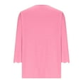 thumbnail image 4 of UAMVSH 3/4 Sleeve Shirts for Women Casual V-Neck Loose Fit Dressy Blouses Soft Vacation Work Tunic Tops Ladies Trendy Outfits(Small,Pink 1), 4 of 6