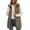 Khaki, variant on Womens Long Quilted Vest Stand Collar Sleeveless Longline Puffer Jacket Diamond Pattern Zip Up Lightweight Fall Winter Casual Outerwear