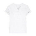 thumbnail image 5 of Mittory Short Sleeve Shirts for Women Fashion Plus Size Button Casual T Shirt Summer V Neck Printed Blouse Tees, 5 of 6
