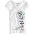 thumbnail image 1 of Aeropostale playera gráfica con estampado de pantalla para mujer, blanca, grande, 1 of 1
