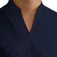 thumbnail image 4 of LEAVINGSUO Mens Dress Shirts Stand Collar Solid Color Casual Button Pocket Long Sleeve Shirt Navy XL, 4 of 4