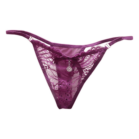 Fulorrnie Underwear for Women Comfort G String Breathable Cute Panties Thong Banded Waist Ventilated Tie Side Panty Purple One Size