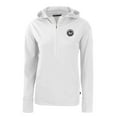 thumbnail image 2 of Women's Cutter & Buck White New York Mets Daybreak Eco Recycled Half-Zip Hoodie, 2 of 3