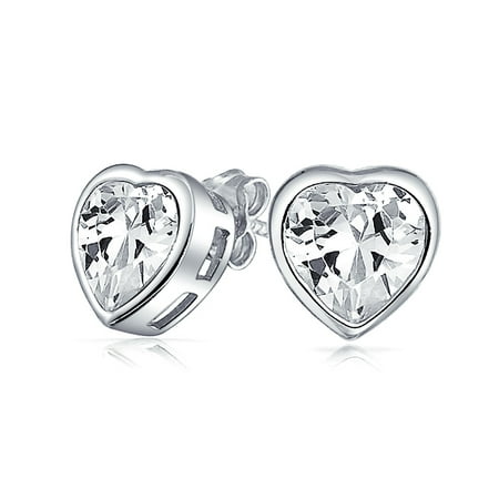 Bling Jewelry - 1CT Cubic Zirconia Bezel Set Heart Shaped CZ Solitaire ...