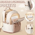 thumbnail image 3 of 3PCS Teen Backpacks Set with Lunch Pack Pencil Case, Lightweight Waterproof Daypack Travel Bookbag, Brown & Beige, 3 of 9