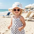 thumbnail image 2 of Ccpelsie Baby Sun Hat Sun Protection Toddler Bucket Hat Summer Beach Hats with Wide Brim for 2t 3t 4t 5t 6t Girls Boys(White,0-12 Months), 2 of 3