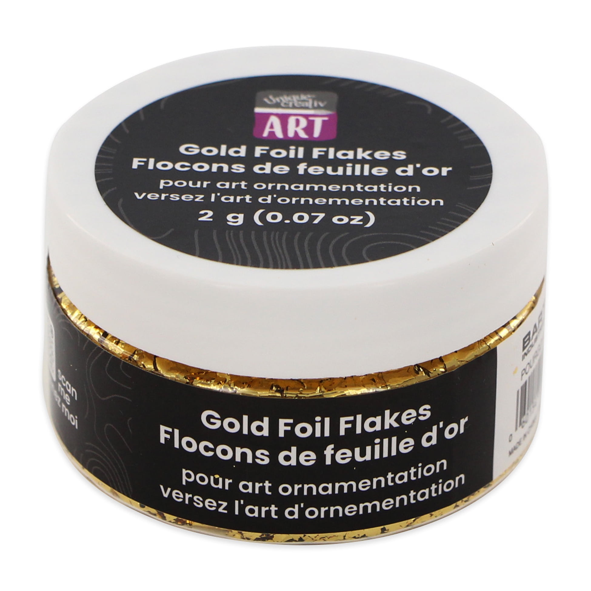 UNIQUE CREATIV ART Gold Foil Flakes — 2 g (0.07 oz), Craft & Fluid‑Art Accents