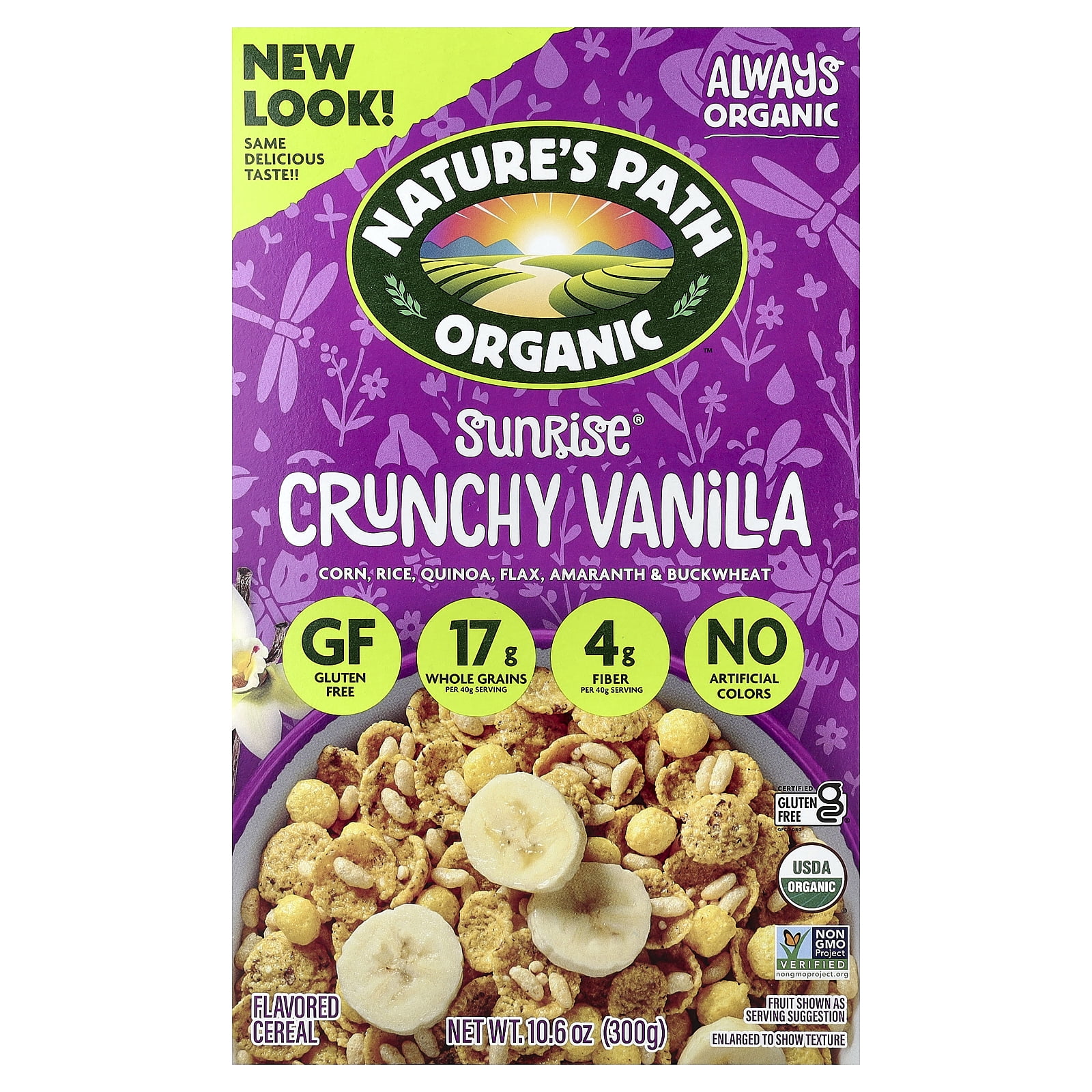 Nature's Path Organic Breakfast Cereal, Sunrise Crunchy Vanilla, 10.6oz Box