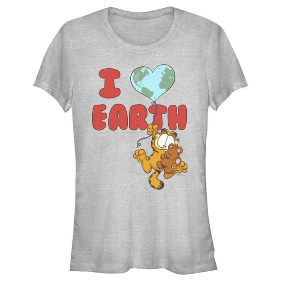 Junior's Garfield I Love Earth Friends Graphic T-Shirt