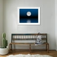 thumbnail image 4 of Beautiful Full Moon Against a Deep Blue Sky over the Ocean, Scenic Framed Art Print Wall Art, 4 of 5