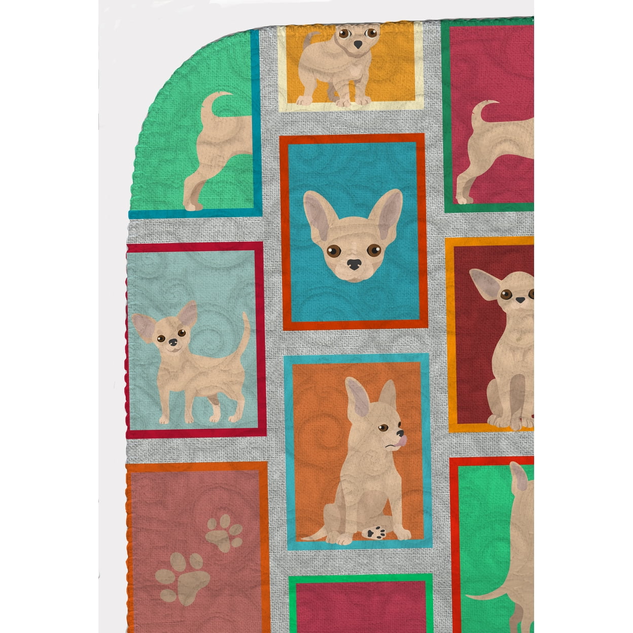 Lots of Cream Chihuahua Quilted Blanket 50x60