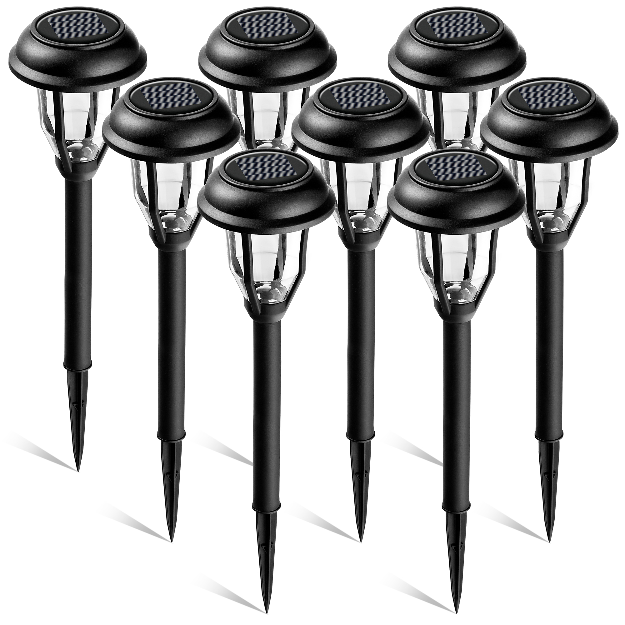 Solpex Solar Path Lights Outdoor, LED Solar Garden Lights Wireless, Waterproof Solar Pathway Lights Outdoor for Patio, Yard, Walkway, Lawn. (8 Pack, Warm White)