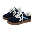 thumbnail image 5 of Rokment Womens Vintage Platform Low Top Fashion Sneakers 2026 Spring Fall Retro Suede Lace up Chunky Skate Tennis Walking Casual Shoes Blue Size 6, 5 of 7
