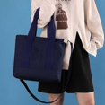 thumbnail image 3 of Bolso Bandolera para Mujer Bolso Mano Lona Ligero para Viajes Oficina (azul Oscuro), 3 of 6